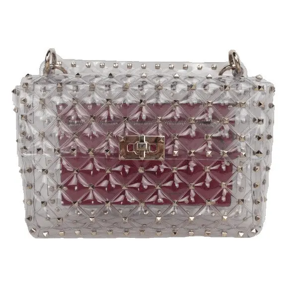 Valentino Rockstud Spike Plexi Medium Shoulder Bag