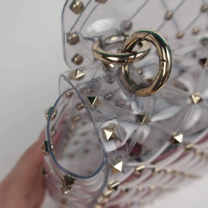 Valentino Rockstud Spike Plexi Medium Shoulder Bag