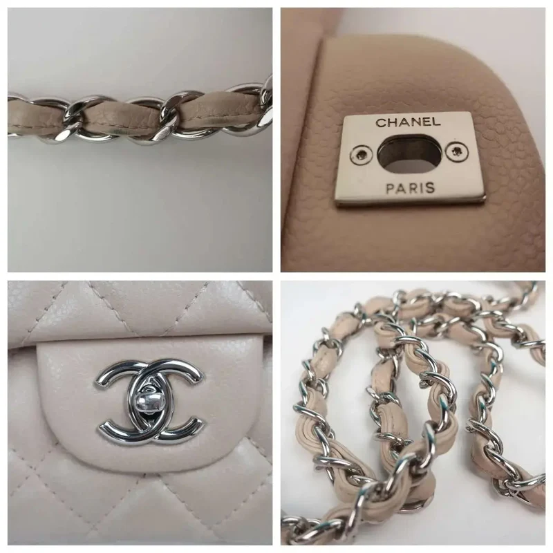 Chanel Single Flap Beige Caviar Jumbo bag