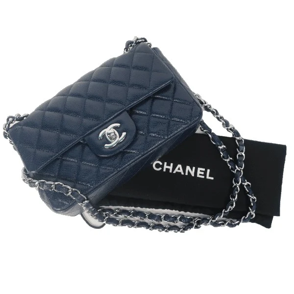 Chanel Mini Dark Blue Caviar 15 series