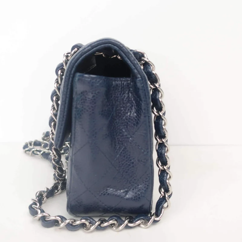 Chanel Mini Dark Blue Caviar 15 series