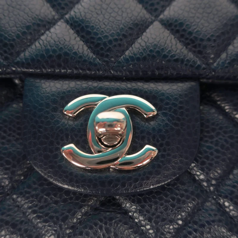 Chanel Mini Dark Blue Caviar 15 series