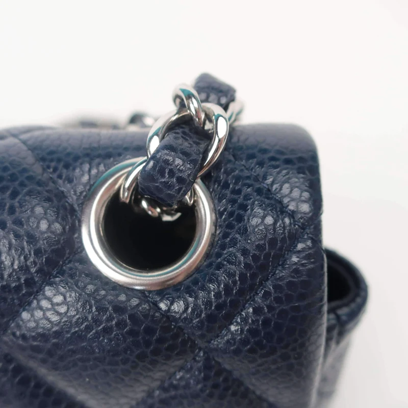 Chanel Mini Dark Blue Caviar 15 series