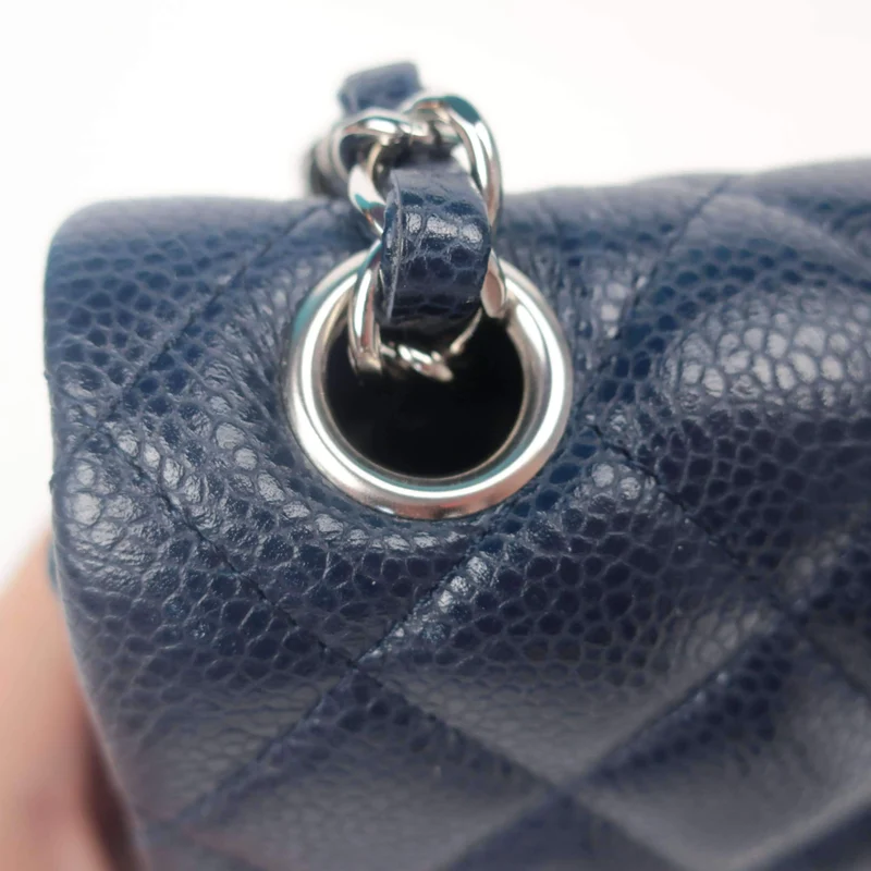 Chanel Mini Dark Blue Caviar 15 series
