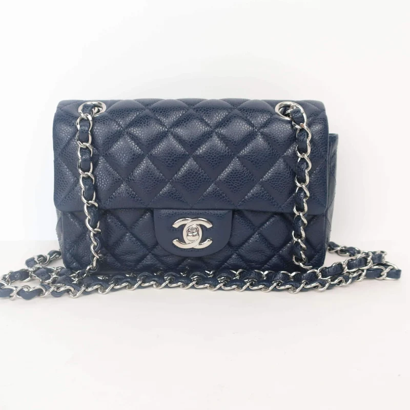 Chanel Mini Dark Blue Caviar 15 series