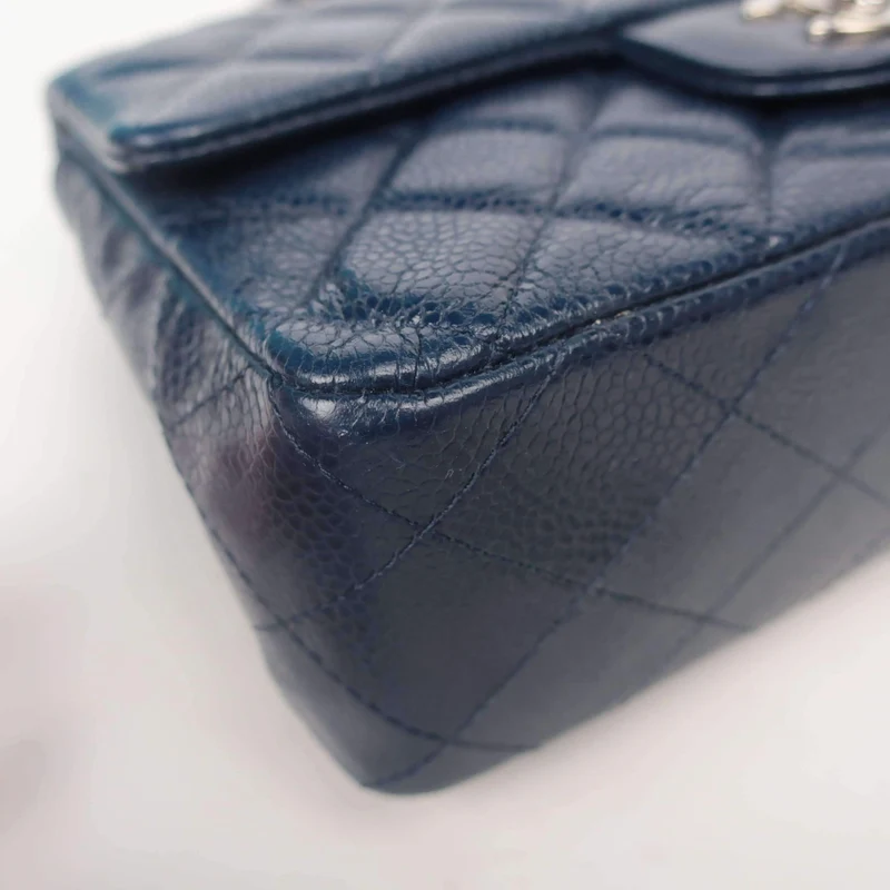 Chanel Mini Dark Blue Caviar 15 series