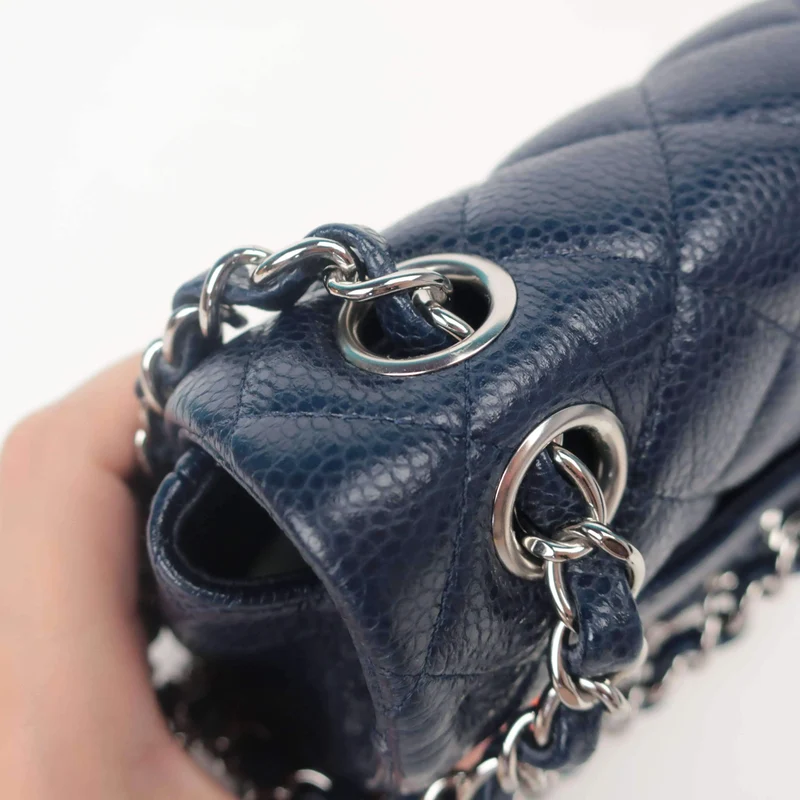 Chanel Mini Dark Blue Caviar 15 series