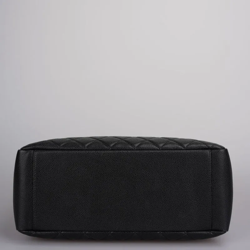 Chanel Grand Shopping Tote Schwarze GST-Tasche aus Kaviarleder mit goldenen Beschlägen