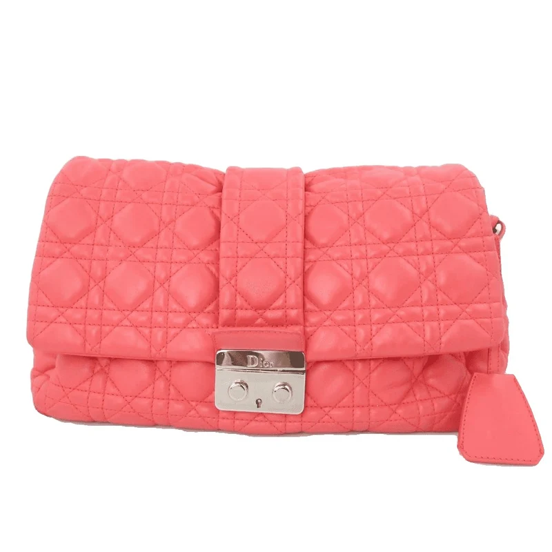 Dior Pink Cannage Quilted Lambskin Leather New Lock Flap Bag