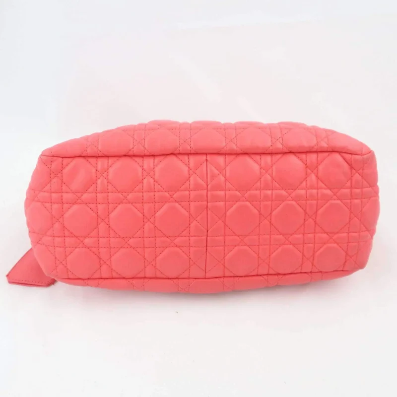 Dior Pink Cannage Quilted Lambskin Leather New Lock Flap Bag