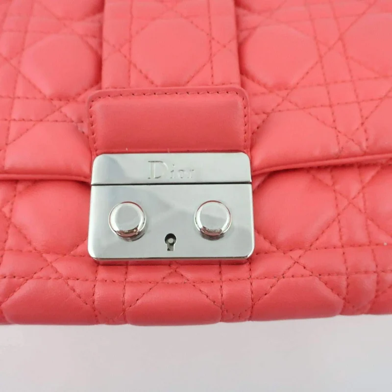 Dior Pink Cannage Quilted Lambskin Leather New Lock Flap Bag