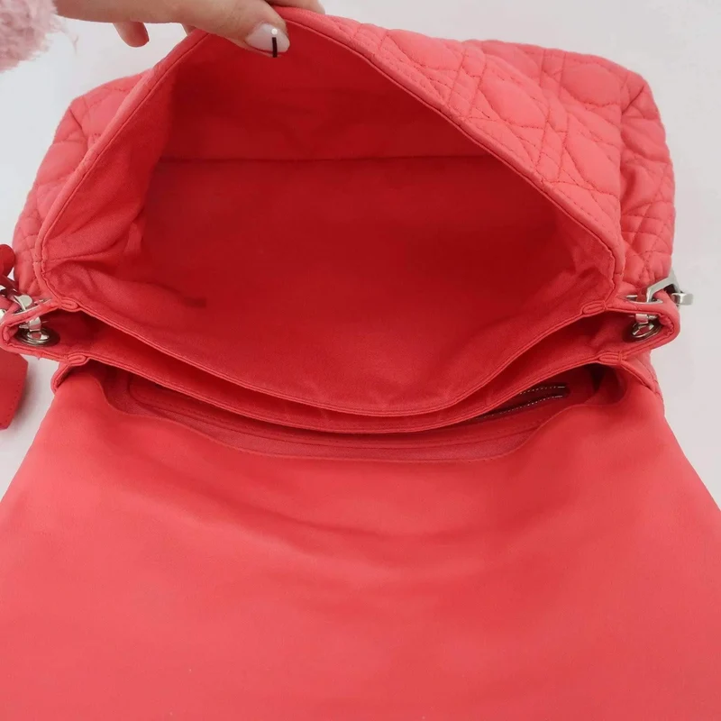 Dior Pink Cannage Quilted Lambskin Leather New Lock Flap Bag