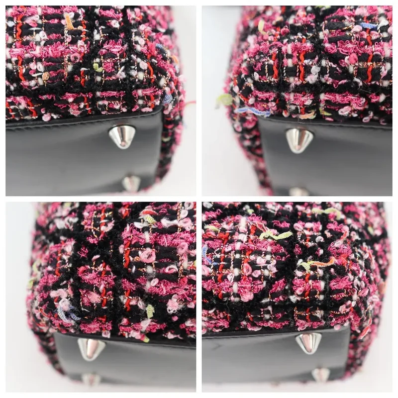 Dior Lady Dior Pink/Black/Fuchsia Tweed Bag Medium 2011 Bag