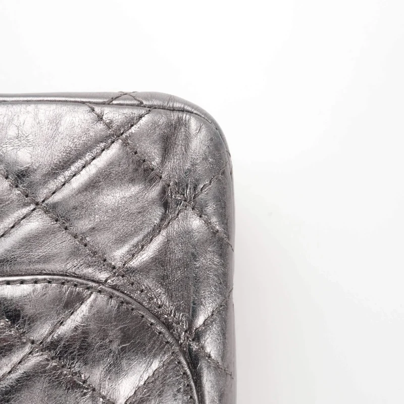 Chanel Silver Metallic Aged Calfskin 2.55 Reissue 227 Double Flap Bag, 2009