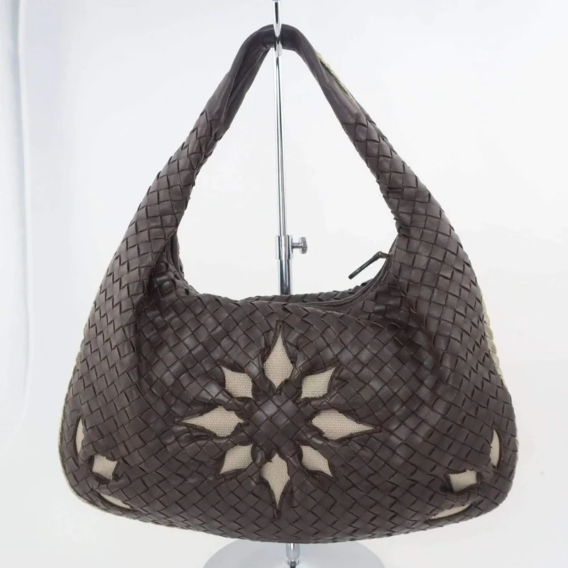 Bottega Veneta Intrecciatto Shoulder Hobo Brown bag