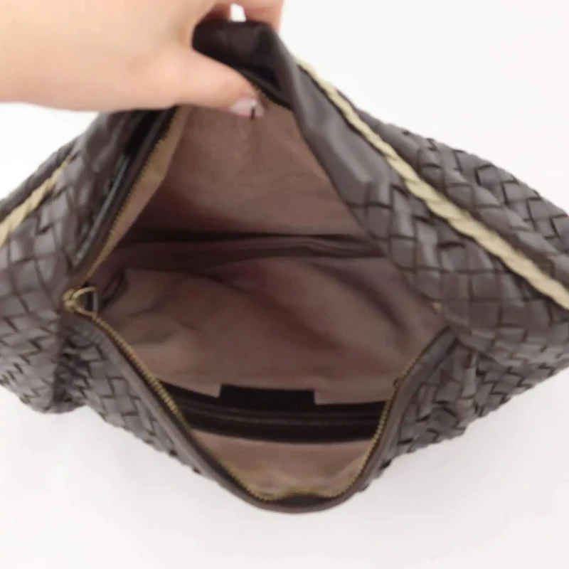 Bottega Veneta Intrecciatto Shoulder Hobo Brown bag