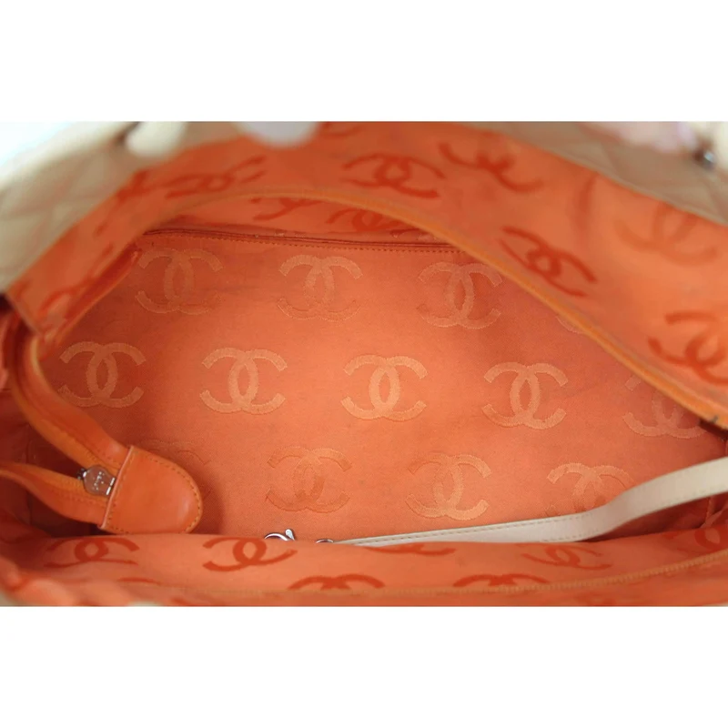 Chanel CC Cambon Beige Quilted Calfskin Shoppping Tote Large Bag