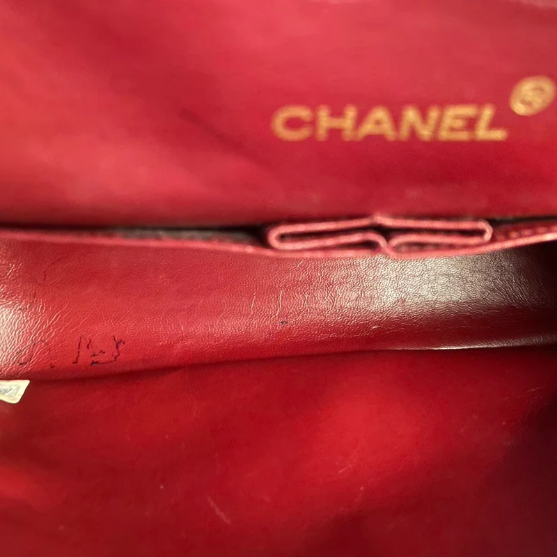 Chanel Vintage Schwarze Lammleder Zeitlose Flap Bag Gold Hardware