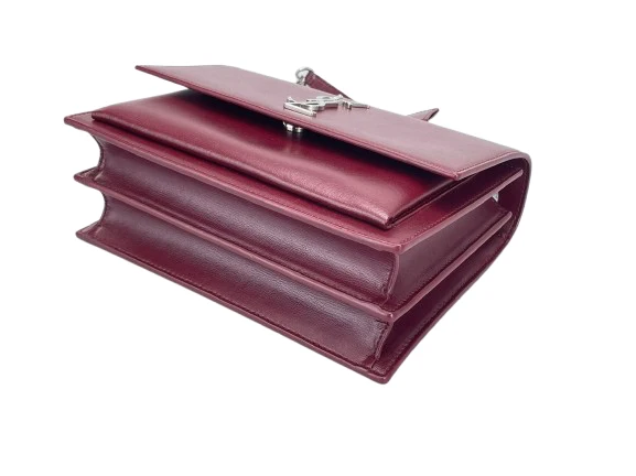 Saint Laurent Sunset Tasche in Burgunderrot