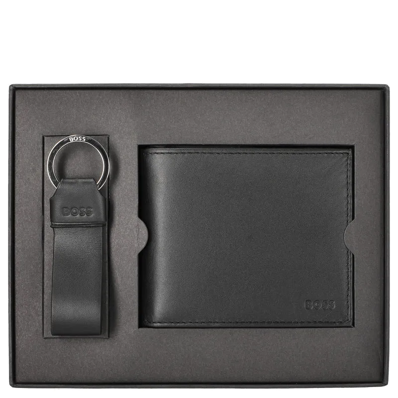 BOSS GB Geschenkset - Geldbörse 8cc und Schlüsselring (black)