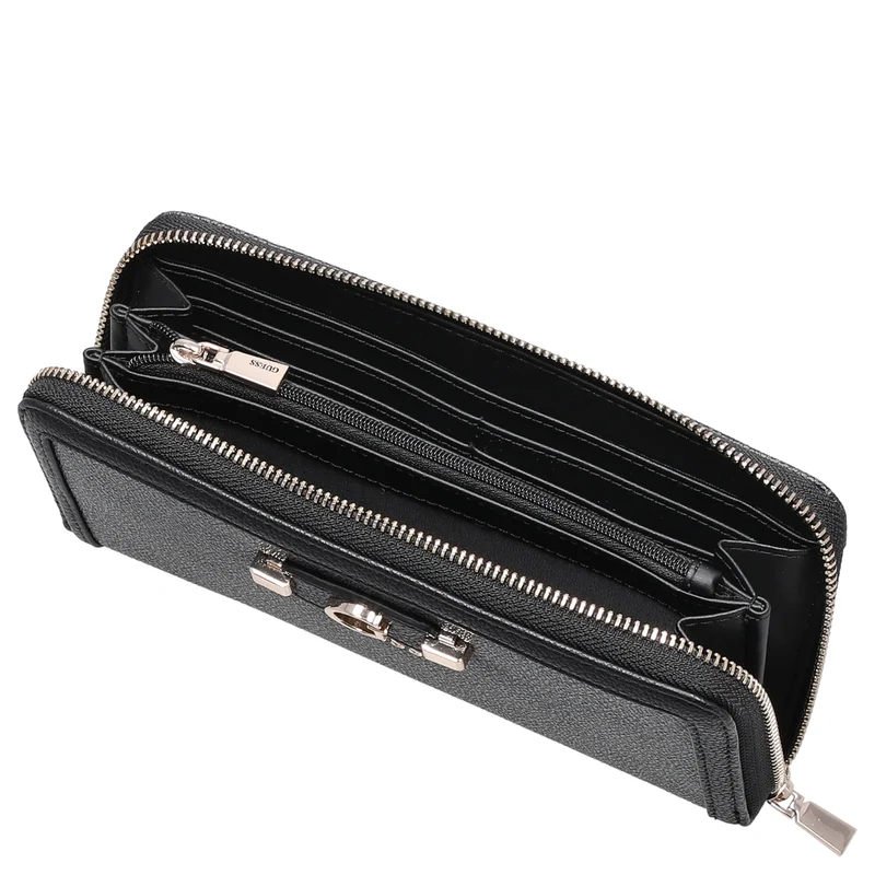 Guess Lindsey SLG Large Zip - Geldbörse 12cc 21 cm (coal logo)