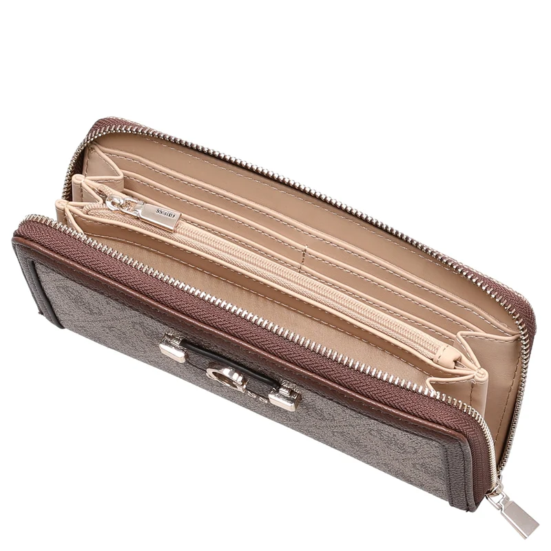 Guess Lindsey SLG Large Zip - Geldbörse 12cc 21 cm (latte logo)