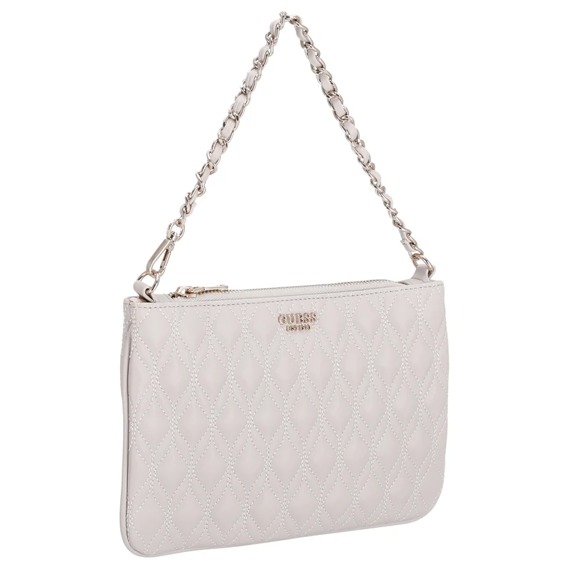 Guess Maxine Quilted Flat Pouch - Schultertasche 24 cm (light taupe)