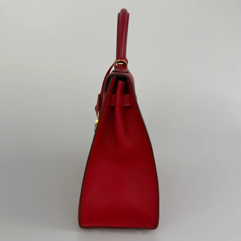 Hermes Kelly 32 Sellier Tasche Rouge Casaque Epsom Leder Gold Hardware