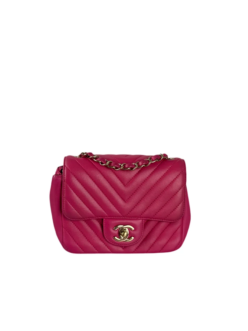 Chanel Pre-Owned Mini Square Klassische Chevron-Überschlagtasche