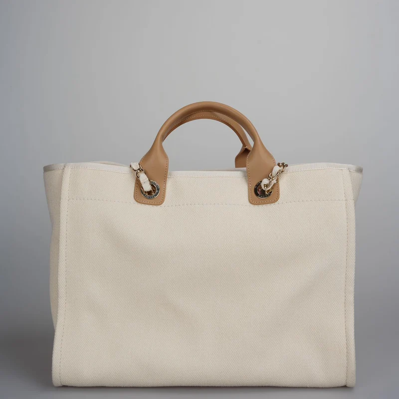 Chanel Deauville Perlentasche Beige Weiß Mittel