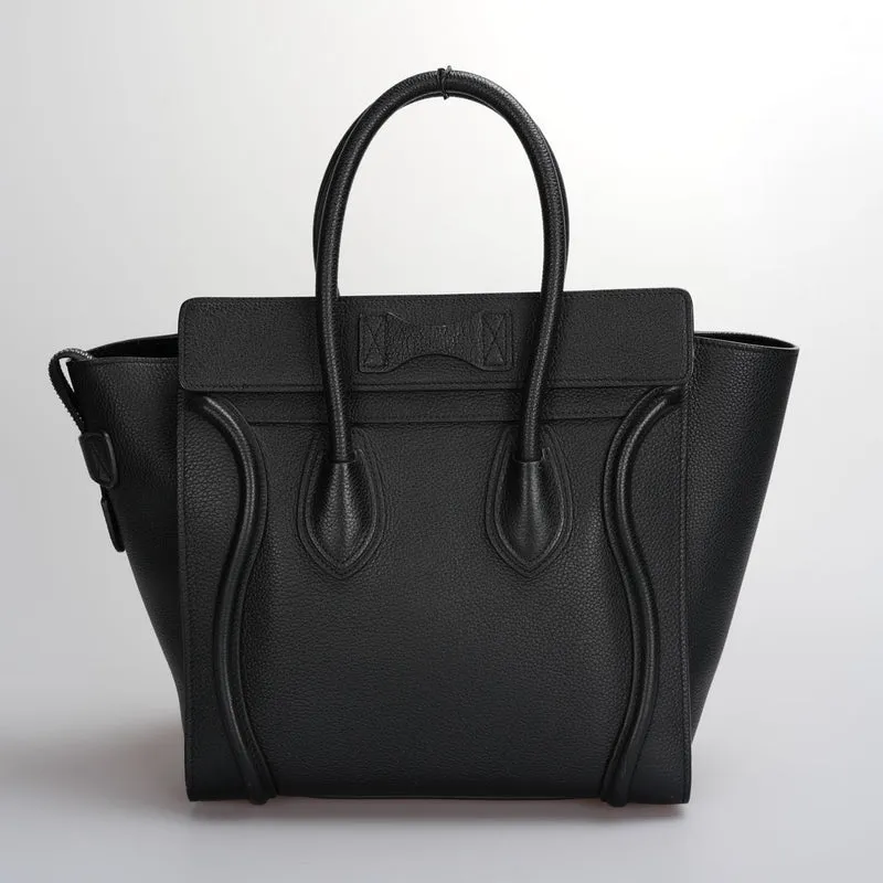 CELINE Micro Luggage Lederhandtasche in Schwarz