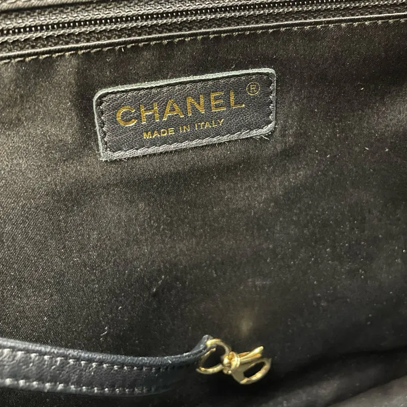 Chanel Große schwarze Grand Shopping XL GST-Einkaufstasche aus Kaviarleder mit goldenen Beschlägen