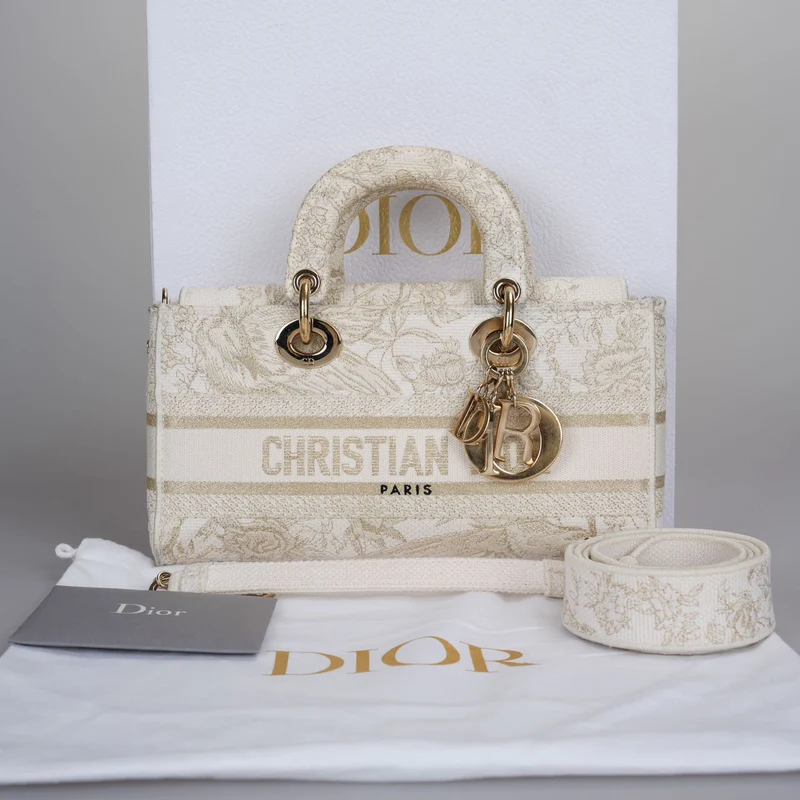 Christian Dior Lady D-Joy Tasche aus beigem Canvas