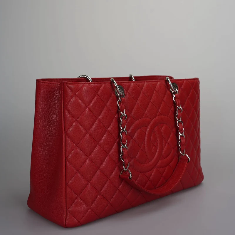 Chanel Rote große Grand Shopping Tote Rote GST Tasche in Kaviar 2011-2012