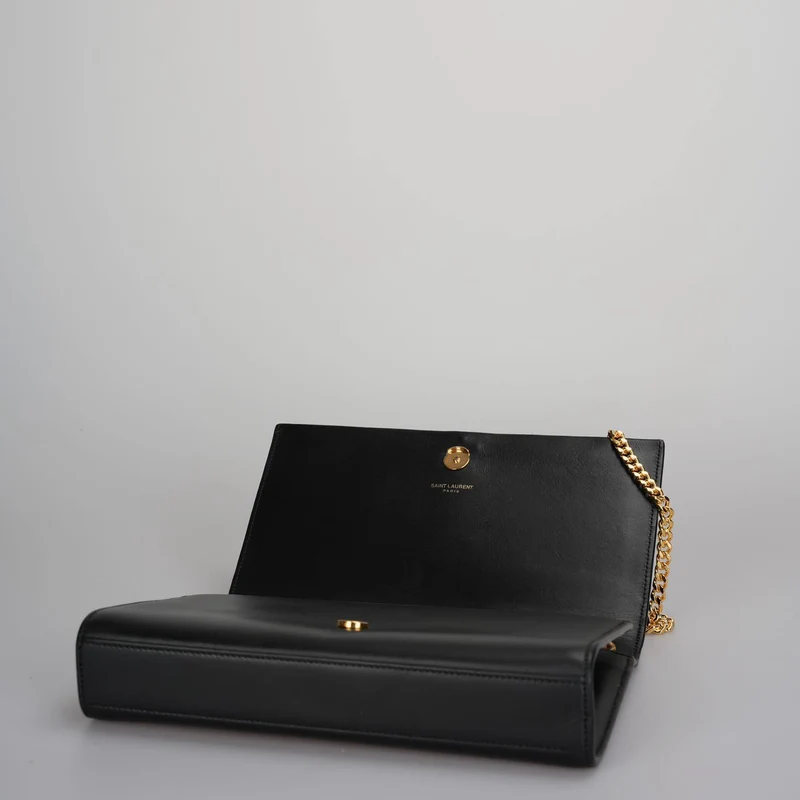 Saint Laurent Kate Medium Tasche aus schwarzem Kalbsleder Cassandre Tassel