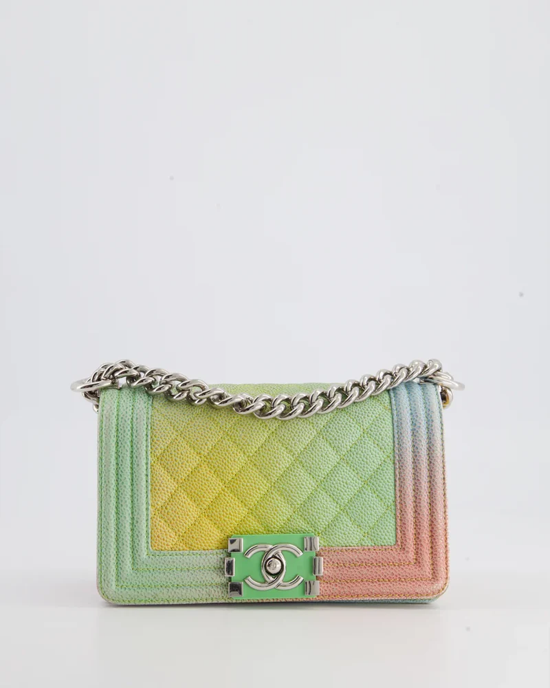 Chanel Caviar Quilted Small Cuba Rainbow Le Boy Bag Mehrfarbig mit silberner Hardware