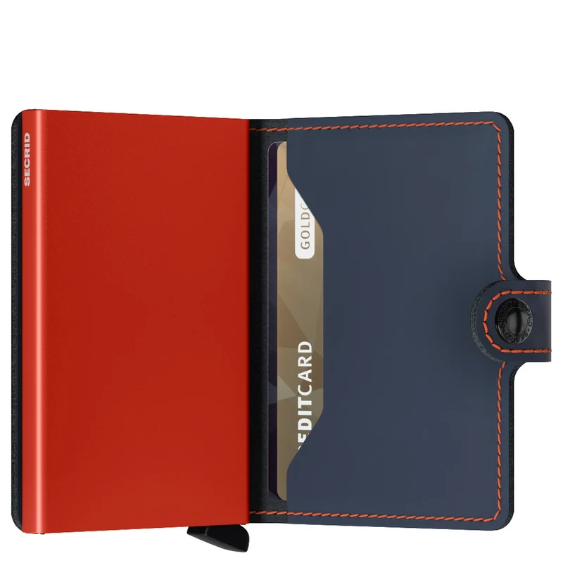 Secrid Matte Miniwallet - Geldbörse RFID 6.5 cm (night blue-orange)