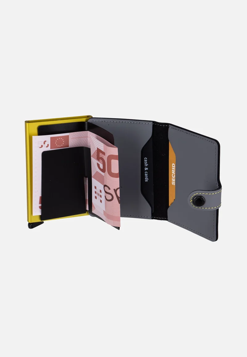 Miniwallet Matte Grey-Lime - Portemonnaie