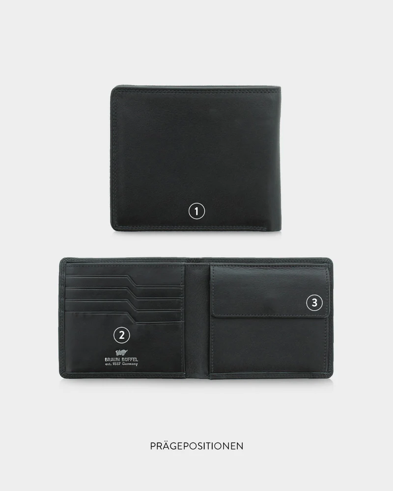 Braun Büffel Golf Secure 4+3CS Schwarz Geldbörse
