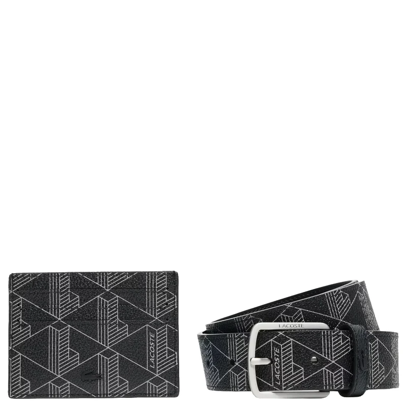 Lacoste The Blend Geschenkset - Kreditkartenetui und Gürtel (palm green, 95 cm)