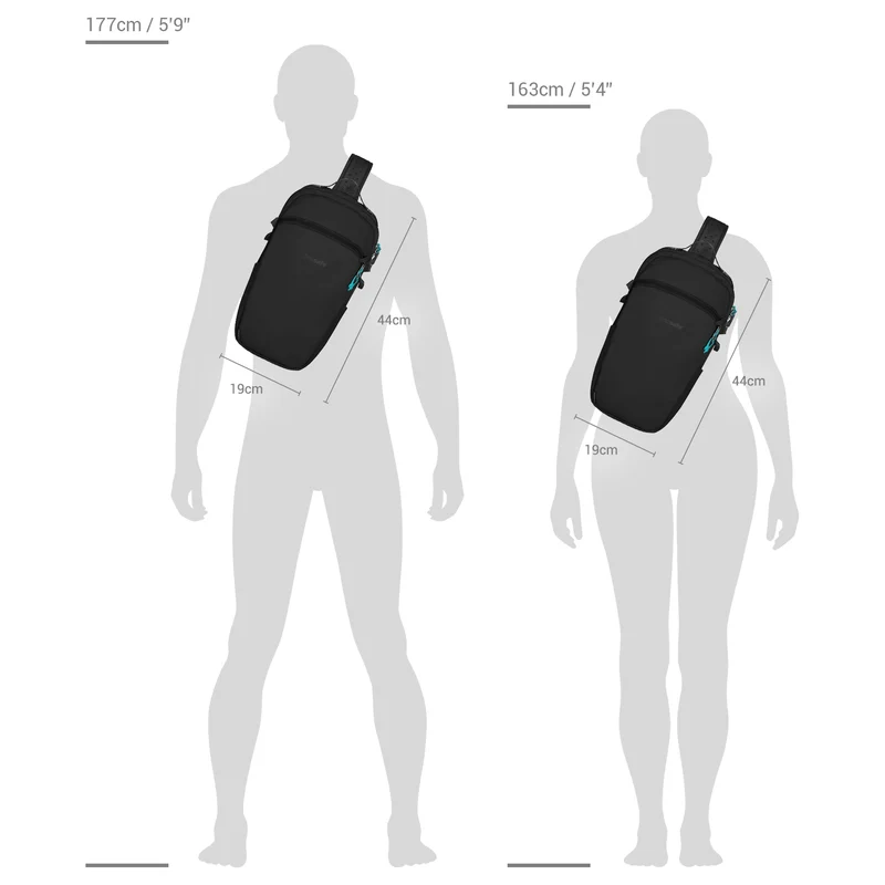 pacsafe ECO 12 Sling - Umhängetasche 44 cm RFID (black)