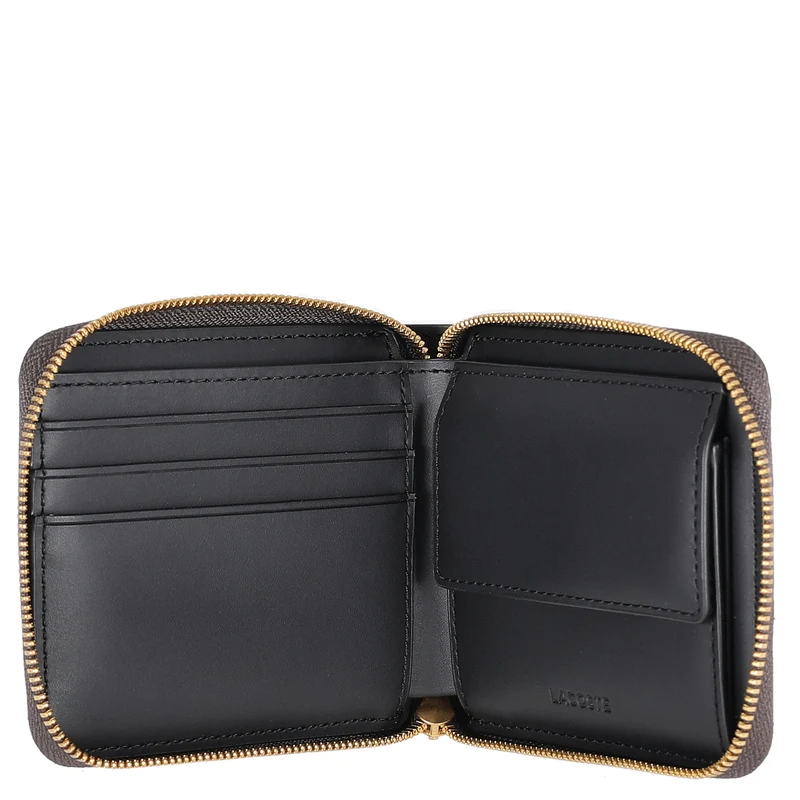 Lacoste The Blend Compact Zip Wallet - Geldbörse 3cc 11 cm (mono slate black shitake)