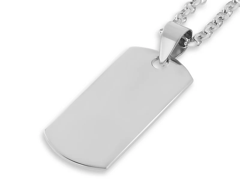 MÄNNER KETTE SILBER MIT GRAVUR HERRENSCHMUCK GESCHENK MANN DOG TAG