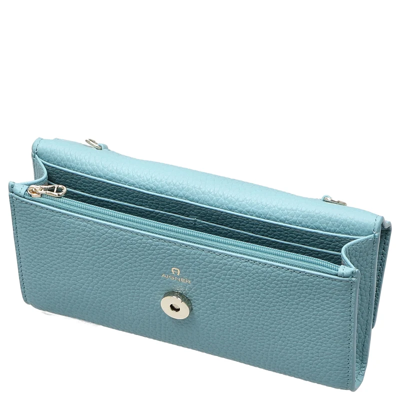 Aigner Wallet on Chain - Geldbörse 14cc 21.5 cm RFID (aquamarine blue)