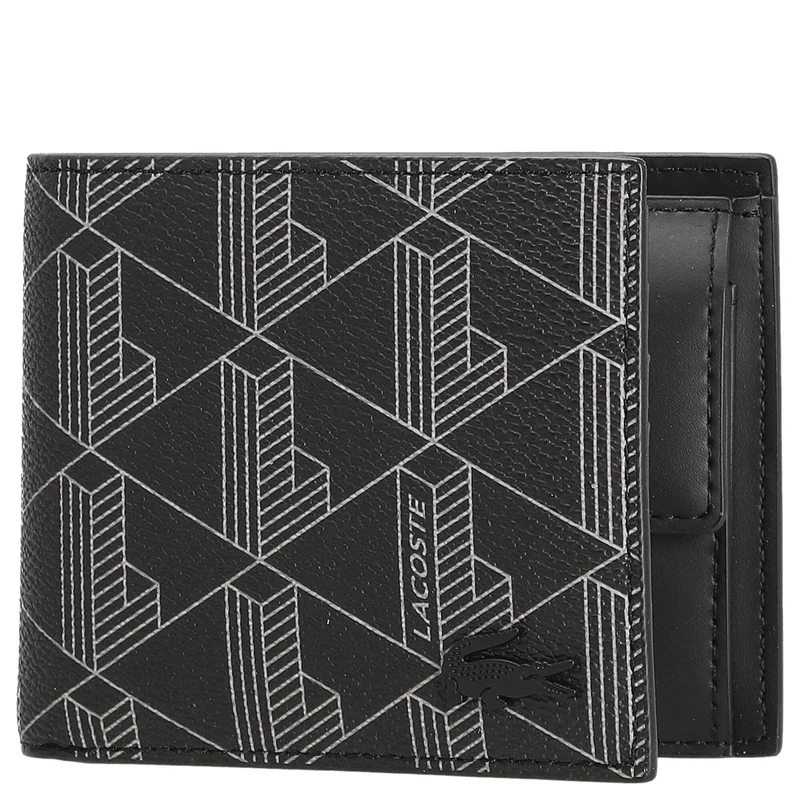Lacoste The Blend Geschenkset - Geldbörse 3cc und Schlüsselring (monogram noir gris)