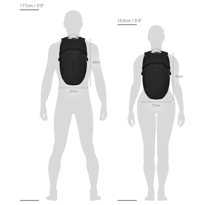 pacsafe ECO 18 - Rucksack 13" 43 cm RFID (black)