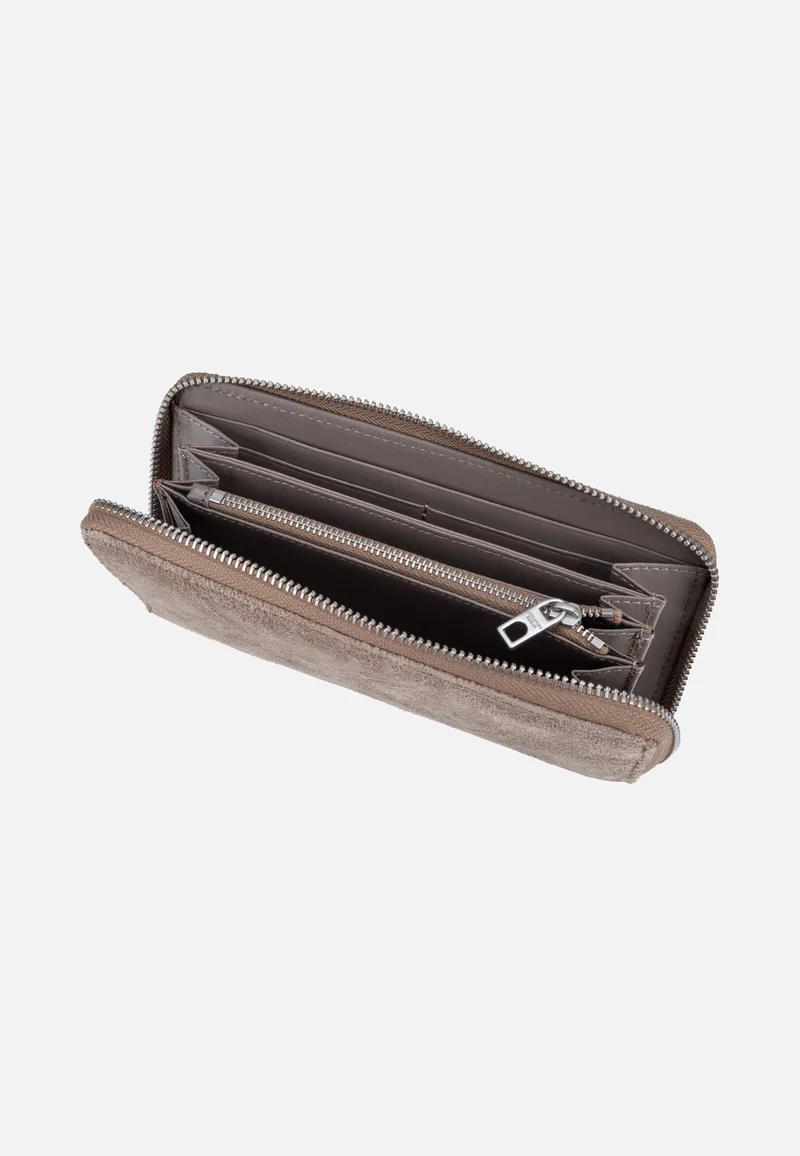 Ines L Suede Neutral Grey - Portemonnaie