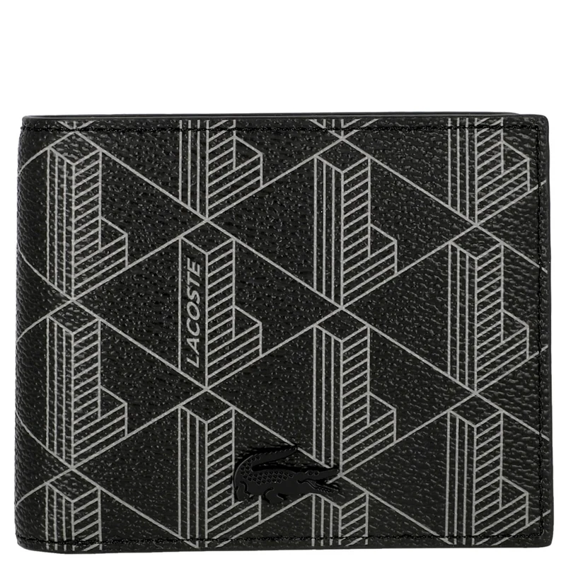 Lacoste Signature - Men's Geldbörse 6cc 11 cm (monogram black gray)