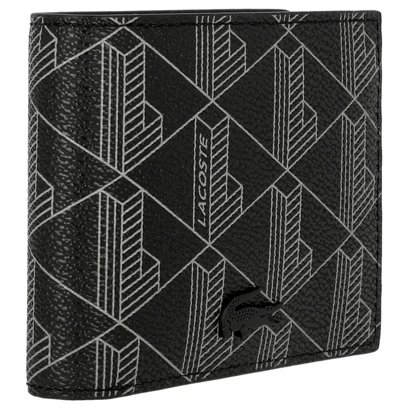 Lacoste Signature - Men's Geldbörse 6cc 11 cm (monogram black gray)