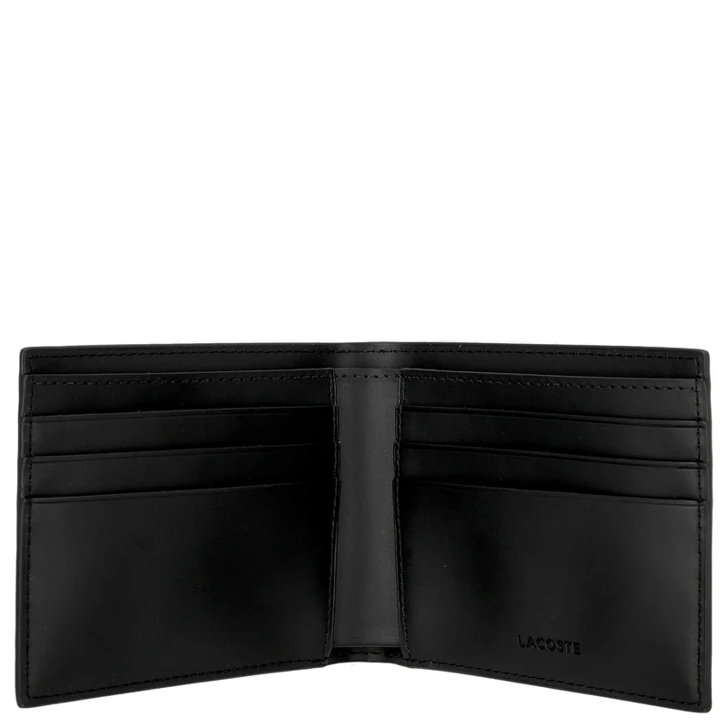 Lacoste Signature - Men's Geldbörse 6cc 11 cm (monogram black gray)